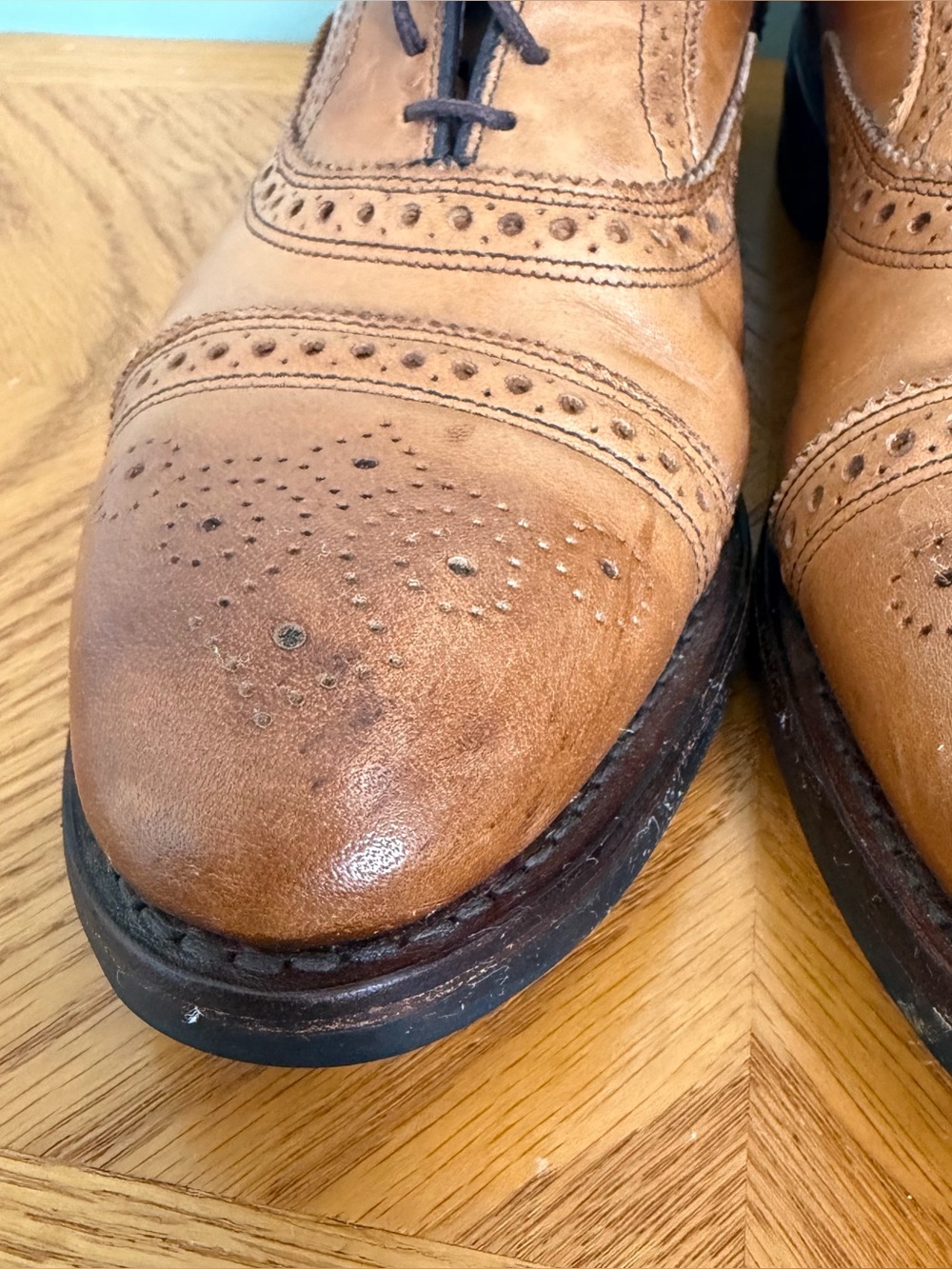Allen Edmonds Strand Cap Toe Oxford Dress Shoe Dainite Sole Walnut Brown Leather - Picture 5 of 11